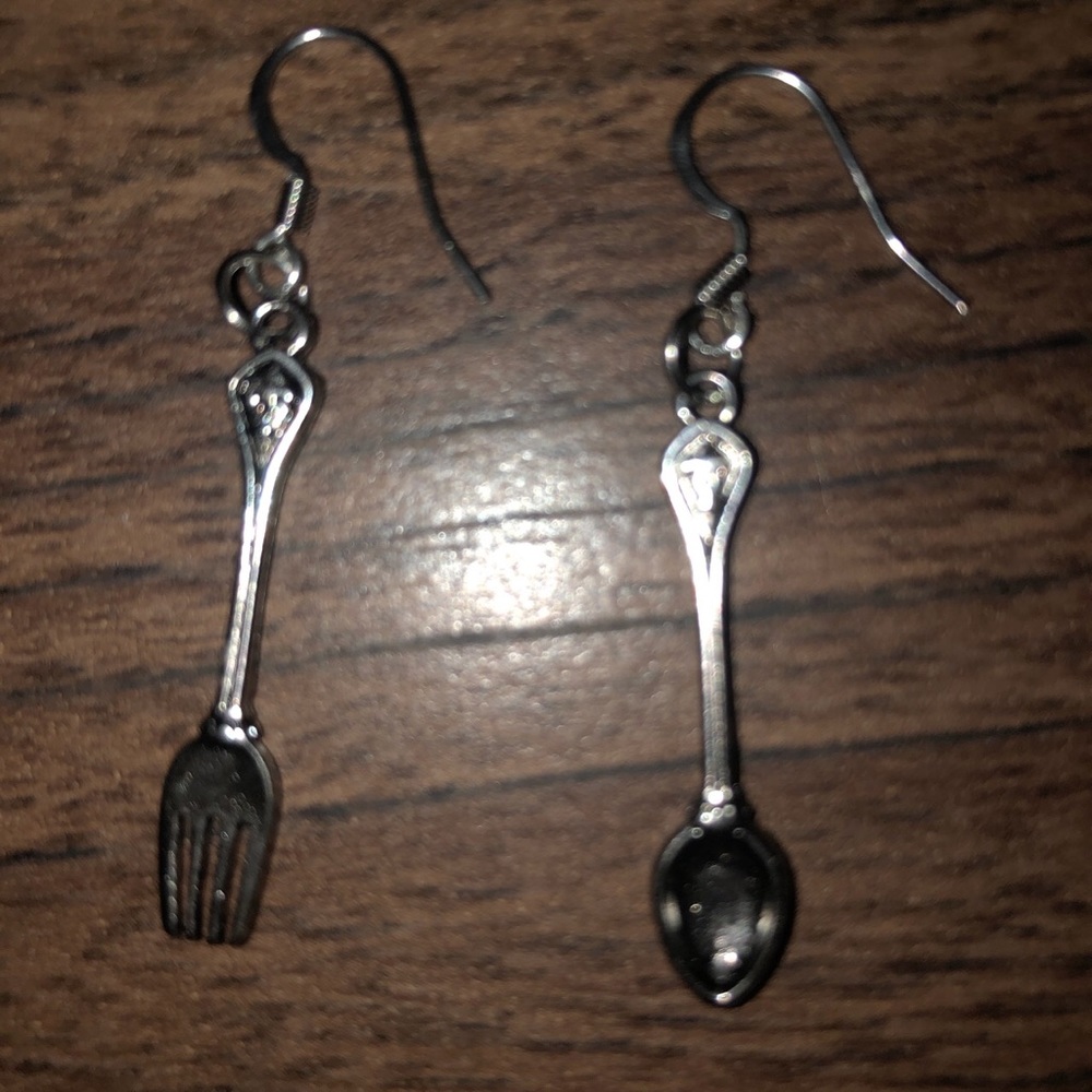 Fork and spoon handmade earrings